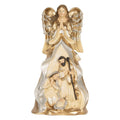 Weihnachtsdekorationsfigur Krippe betender Schutzengel Heilige Familie Gold Silber 16x13x31 cm von Clayre & Eef (6PR5897)