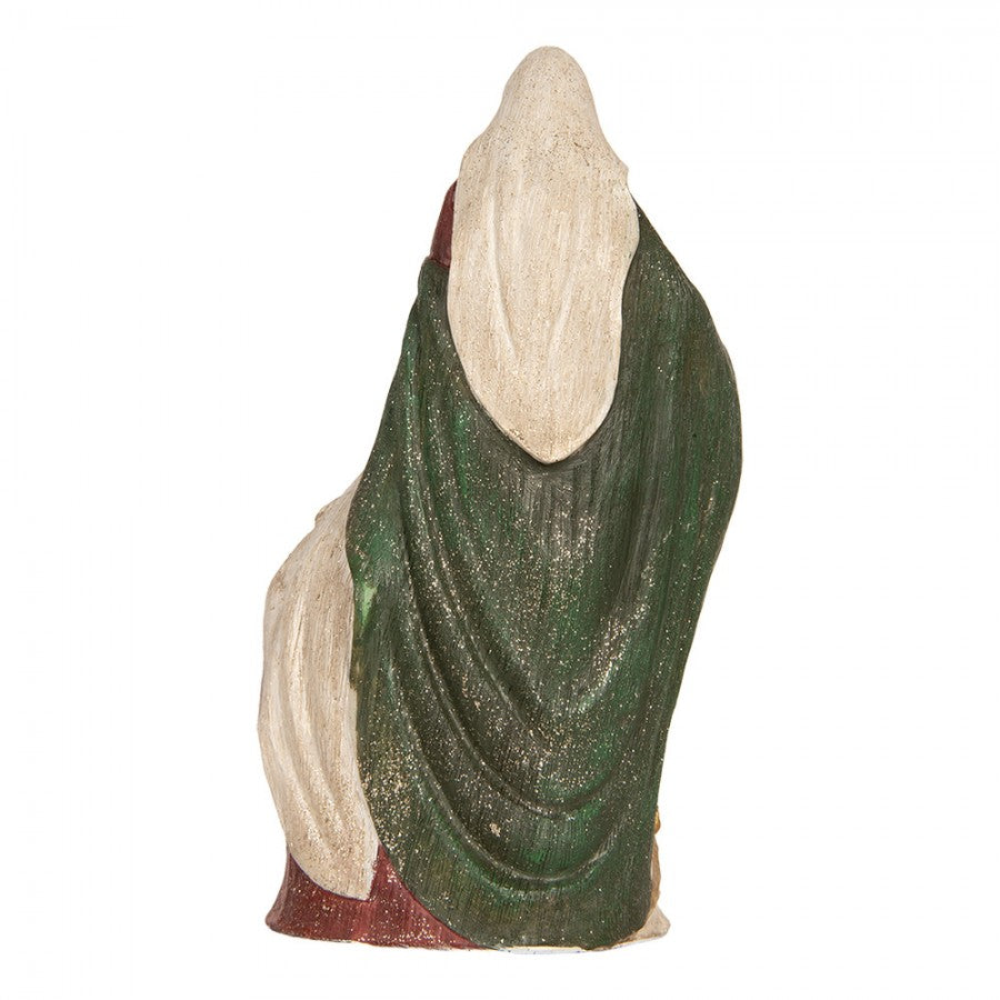 Weihnachtsdekorationsfigur Krippe Heilige Familie Laterne Rot Grün Gold 15x10x27 cm von Clayre & Eef (6PR5899)