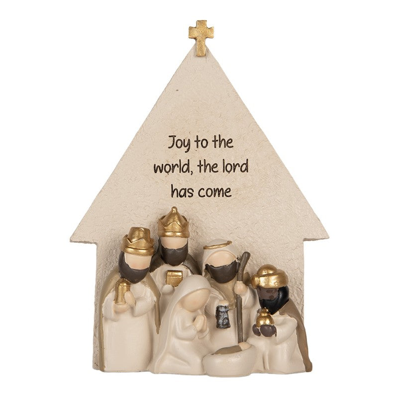 Weihnachtsdekorationsfigur Krippe Kirche Heilige Familie Drei Könige 16x6x21 cm von Clayre & Eef (6PR5904)