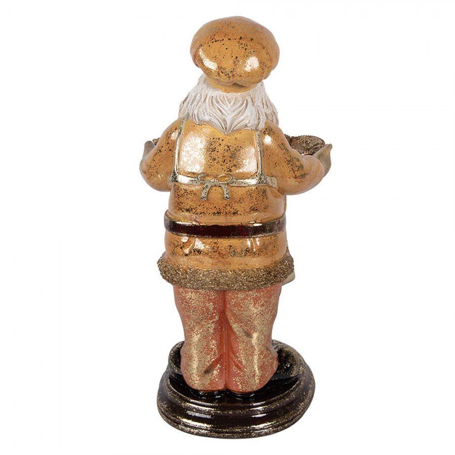Clayre & Eef Dekofigur „Weihnachtsmann mit Servierschale“ aus Polyresin, 15x18x31 cm (6PR6049)