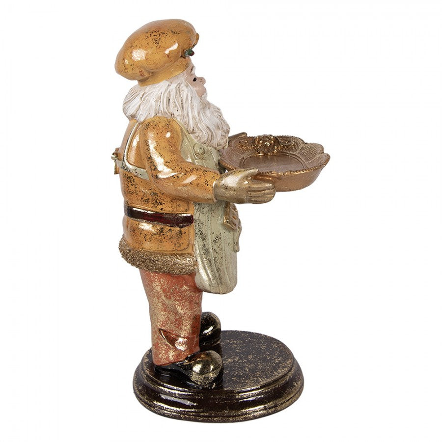 Clayre & Eef Dekofigur „Weihnachtsmann mit Servierschale“ aus Polyresin, 15x18x31 cm (6PR6049)