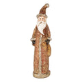 Clayre & Eef Dekofigur „Weihnachtsmann Schlank“ aus Polyresin in Rot-Gold, 4x3x12 cm (6PR6058)