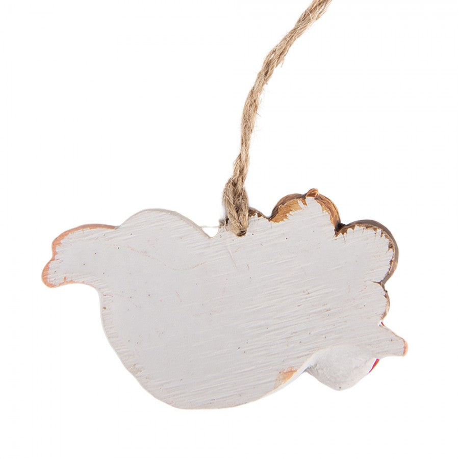Polyresin-Weihnachtsanhänger Schutzengel mit Herz Weiß-Rot 7x1x5 cm Christbaumschmuck von Clayre & Eef (6PR6148)