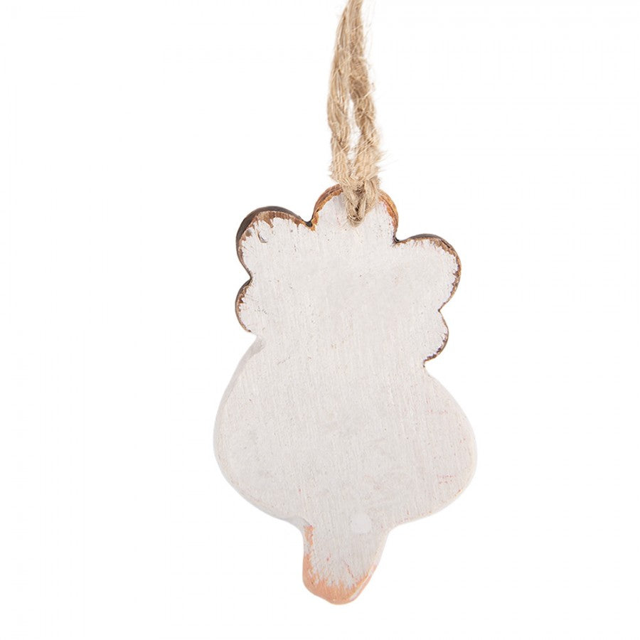 Polyresin-Weihnachtsanhänger Schutzengel mit Herz Weiß-Rot 7x1x11 cm Christbaumschmuck von Clayre & Eef (6PR6154)