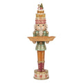 Pastell-Weihnachtsfigur Candyland Nussknacker-Butler mit Torte & Tablett Bunt Polyresin 15x15x41 cm von Clayre & Eef (6PR6220)