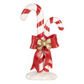 Weihnachtsdekorationsfigur zwei Zuckerstangen rot goldene Schleife 16x8x26 cm von Clayre & Eef (6PR6277)