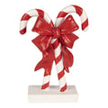 Weihnachtsdekorationsfigur gekreuzte Zuckerstangen rote Schleife 12x5x16 cm von Clayre & Eef (6PR6278)