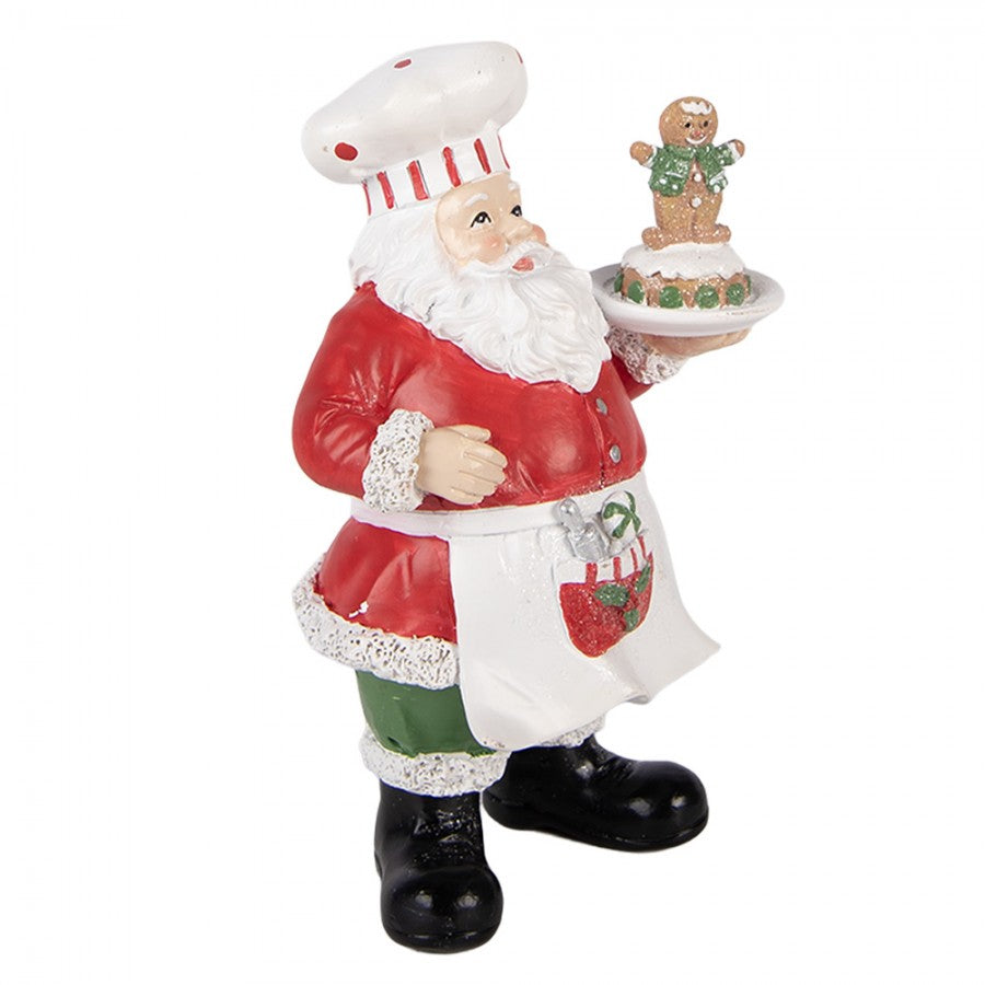 Clayre & Eef Dekofigur „Weihnachtsmann Nostalgie“ aus Polyresin in Rot-Weiß, 9x7x16 cm (6PR6279)