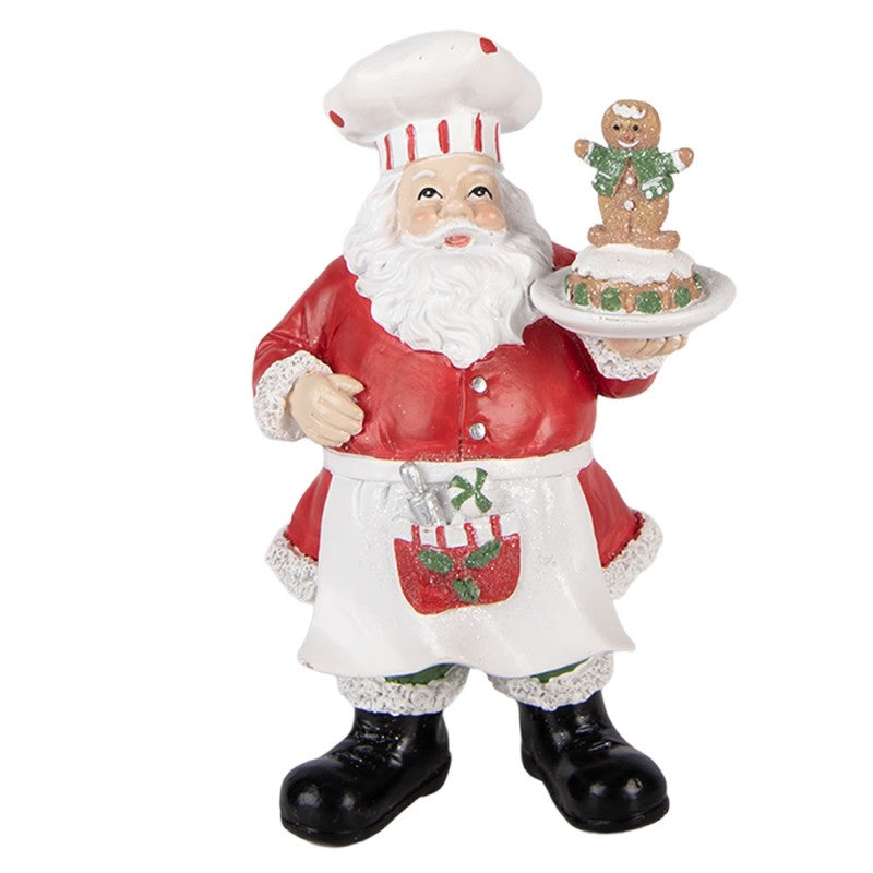 Clayre & Eef Dekofigur „Weihnachtsmann Nostalgie“ aus Polyresin in Rot-Weiß, 9x7x16 cm (6PR6279)