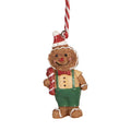 Weihnachtsanhänger Pfefferkuchenmann mit Zuckerstange Christbaumschmuck Polyresin Bunt 3x1x6 cm von Clayre & Eef (6PR6283)