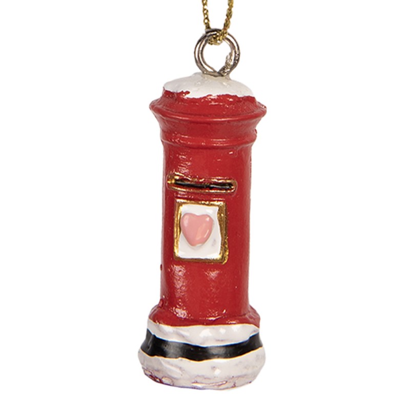 Nostalgischer Weihnachtsanhänger Briefkasten mit Herz Rot-Weiß Polyresin Ø 2x4 cm von Clayre & Eef (6PR6284)