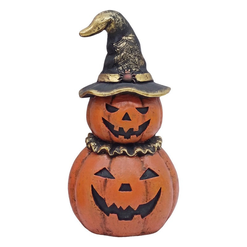 Halloween Deko-Figur Kürbisturm mit Hexenhut XL Ø 24x47 cm von Clayre & Eef (6PR6285)