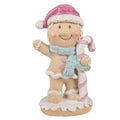 Weihnachtsfigur Pfefferkuchenjunge Pastell Zuckerstange Mütze Polyresin Glitzer 9x6x16 cm von Clayre & Eef (6PR6304)