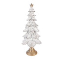 Deko-Weihnachtsbaum Barock mit Stern & Zierfuß Weiß Gold 20x14x46 cm von Clayre & Eef (6PR6305)