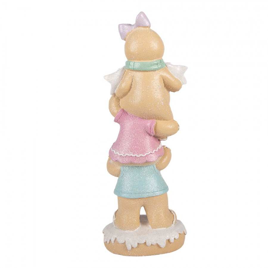 Weihnachtsfigur Pfefferkuchen Turm JOY Banner Pastell Polyresin 11x9x30 cm von Clayre & Eef (6PR6310)