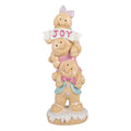 Weihnachtsfigur Pfefferkuchen Turm JOY Banner Pastell Polyresin 11x9x30 cm von Clayre & Eef (6PR6310)