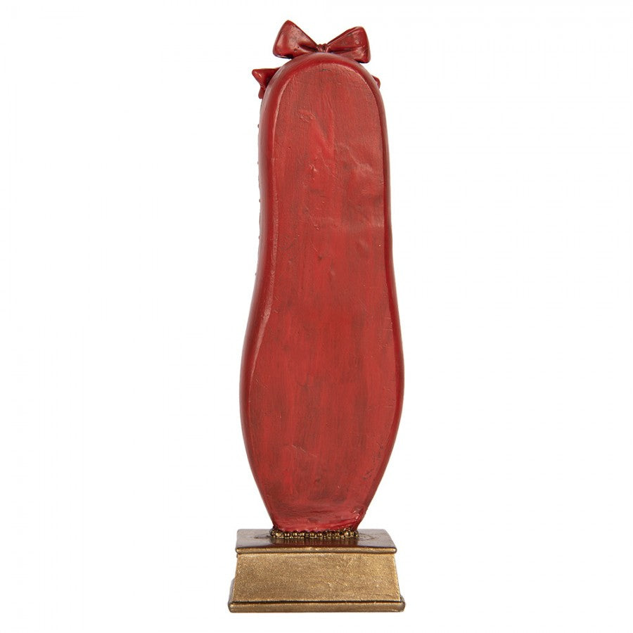 Nostalgische Weihnachtsfigur Nussknacker im Prunkschuh Rot-Gold Polyresin 6x6x19 cm von Clayre & Eef (6PR6315)