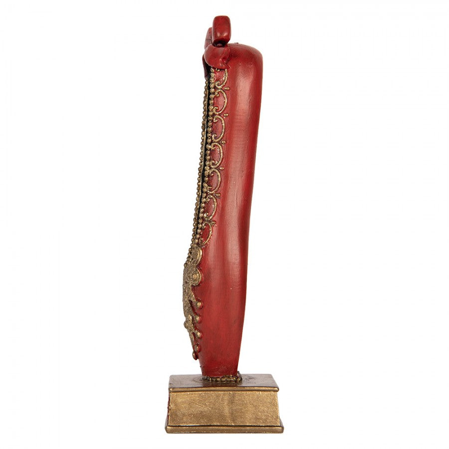 Nostalgische Weihnachtsfigur Nussknacker im Prunkschuh Rot-Gold Polyresin 6x6x19 cm von Clayre & Eef (6PR6315)