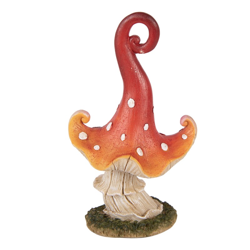 Dekofigur Märchen-Fliegenpilz Kringelspitze Rot-Orange 10x6x17 cm Polyresin von Clayre & Eef (6PR6324)