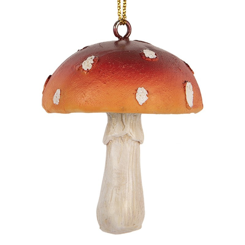 Deko-Hänger Pilz Polyresin Vintage Braun-Weiß Ø 5x6 cm von Clayre & Eef (6PR6329)