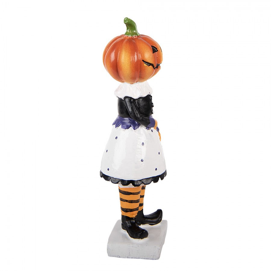 Halloween Deko-Figur Kürbismädchen Vintage Weiß 7x7x22 cm von Clayre & Eef (6PR6330)