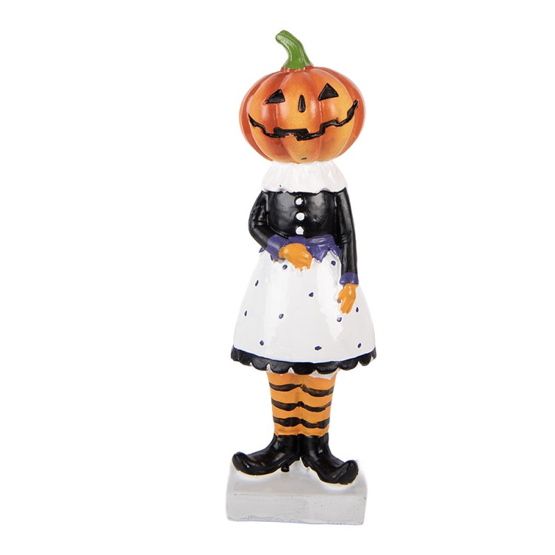Halloween Deko-Figur Kürbismädchen Vintage Weiß 7x7x22 cm von Clayre & Eef (6PR6330)