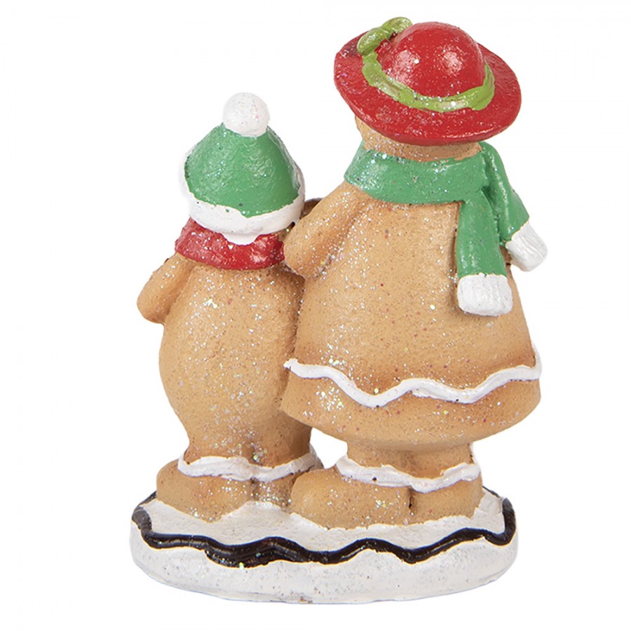 Weihnachtsfigur Pfefferkuchen Chor Sängerpaar Polyresin Glitzer Bunt 10x6x13 cm von Clayre & Eef (6PR6332)