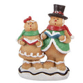 Weihnachtsfigur Pfefferkuchen Chor Sängerpaar Zylinder Polyresin Glitzer 10x6x13 cm von Clayre & Eef (6PR6333)