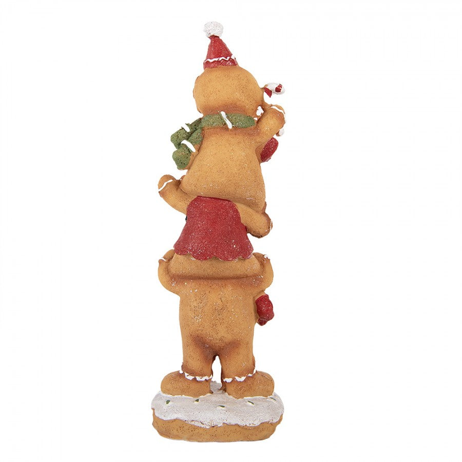 Weihnachtsfigur Pfefferkuchen Chor Gesangspaar Polyresin Glitzer 10x8x27 cm von Clayre & Eef (6PR6334)