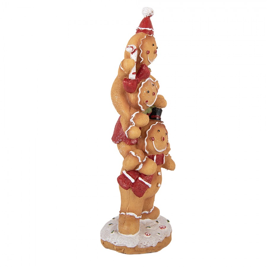 Weihnachtsfigur Pfefferkuchen Chor Gesangspaar Polyresin Glitzer 10x8x27 cm von Clayre & Eef (6PR6334)