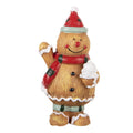 Weihnachtsfigur Pfefferkuchenmann winkend mit Törtchen Polyresin Bunt 5x4x9 cm von Clayre & Eef (6PR6338)