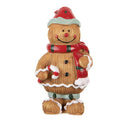 Weihnachtsfigur Pfefferkuchenmann mit Zuckerstange Polyresin Bunt 5x4x9 cm von Clayre & Eef (6PR6341)