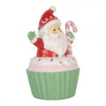 Clayre & Eef Dekofigur „Weihnachtsmann im Muffin-Zuckerstange “ aus Polyresin in Rot-Grün, 10x8x14 cm (6PR6358)