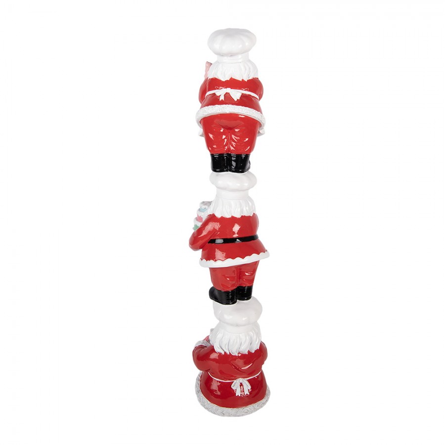 Clayre & Eef Dekofigur „Weihnachtsmann Säule Pyramide“ aus Polyresin, 12x14x52 cm (6PR6362)