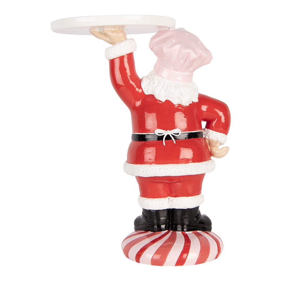 Clayre & Eef Dekofigur „Weihnachtsmann Pracht-Statur mit Tablett“ aus Polyresin, 21x14x27 cm (6PR6369)