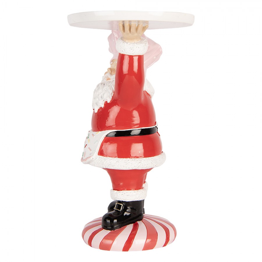 Clayre & Eef Dekofigur „Weihnachtsmann Pracht-Statur mit Tablett“ aus Polyresin, 21x14x27 cm (6PR6369)