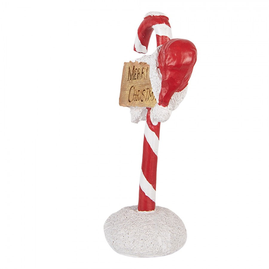 Weihnachtsdekorationsfigur Zuckerstange Wegweiser Merry Christmas 10x6x17 cm von Clayre & Eef (6PR6384)