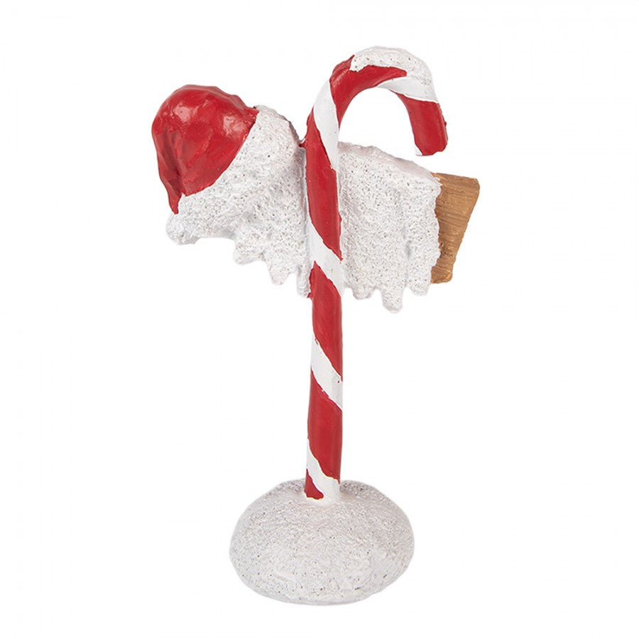 Weihnachtsdekorationsfigur Zuckerstange Wegweiser Merry Christmas 10x6x17 cm von Clayre & Eef (6PR6384)