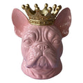 Dekofigur Hund Französische Bulldogge Büste mit Krone Polyresin Rosa Gold 18x16x20 cm von Clayre & Eef (6PR6433)