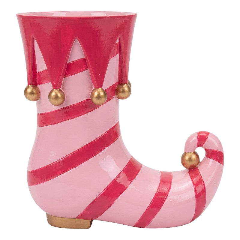 Clayre & Eef Pflanzfigur „Harlekin-Stiefel“ aus Polyresin in Antikgrau, 33x17x32 cm (6PR6435)