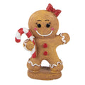 Weihnachtsfigur Pfefferkuchenmädchen mit Zuckerstange Polyresin Glitzer 11x5x15 cm von Clayre & Eef (6PR6437)