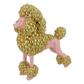 Dekofigur Hund Pudel im Schurschnitt mit Gold-Pompons Polyresin Rosa Gold 22x8x23 cm von Clayre & Eef (6PR6444)