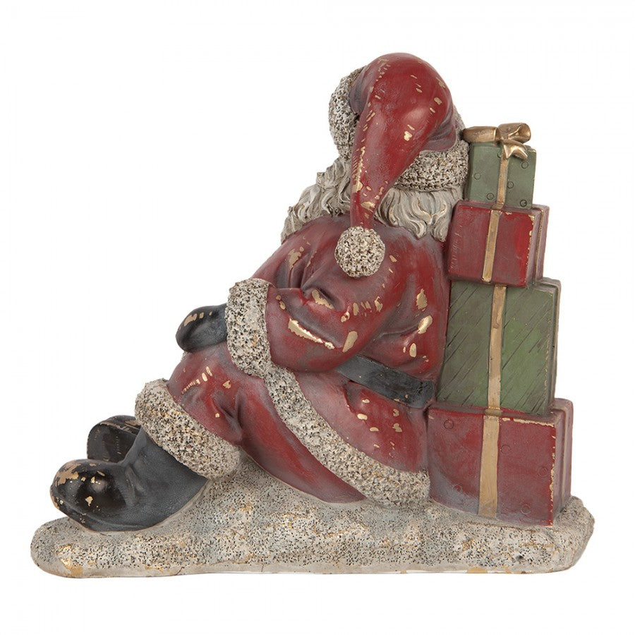 Clayre & Eef Dekofigur „Weihnachtsmann Monumental Gemütlich“ aus Polyresin, 23x19x19 cm (6PR6457)