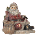 Clayre & Eef Dekofigur „Weihnachtsmann Monumental Gemütlich“ aus Polyresin, 23x19x19 cm (6PR6457)