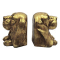 Buchstützen 2er-Set Hund Basset Hound Polyresin Antikgold 24x13x19 cm von Clayre & Eef (6PR6461)