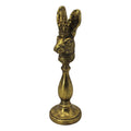 Polyresin-Kerzenständer Hase mit Krone Antikgold 12x12x38 cm für Stabkerzen von Clayre & Eef (6PR6468)