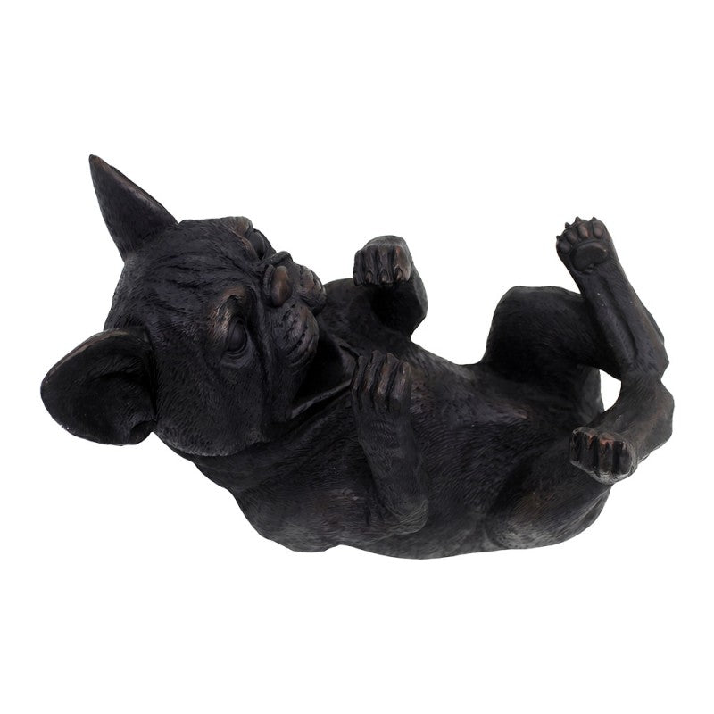 Flaschenhalter Hund Französische Bulldogge Weinflaschenhalter Polyresin Schwarz 29x12x16 cm von Clayre & Eef (6PR6482)