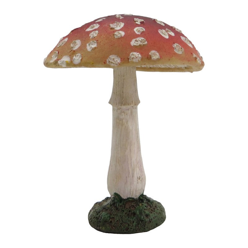 Dekofigur Schirmpilz-Fliegenpilz auf Moossockel Rot-Weiß Ø 7x10 cm Polyresin von Clayre & Eef (6PR6491)