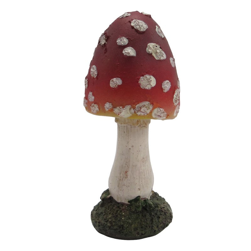 Dekofigur Wald-Fliegenpilz auf Moossockel Rot-Weiß Ø 4x8 cm Polyresin von Clayre & Eef (6PR6494)