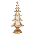 Deko-Weihnachtsbaum Barock mit Lilie & Zierfuß Weiß Gold Ø 13x30 cm von Clayre & Eef (6PR6501)
